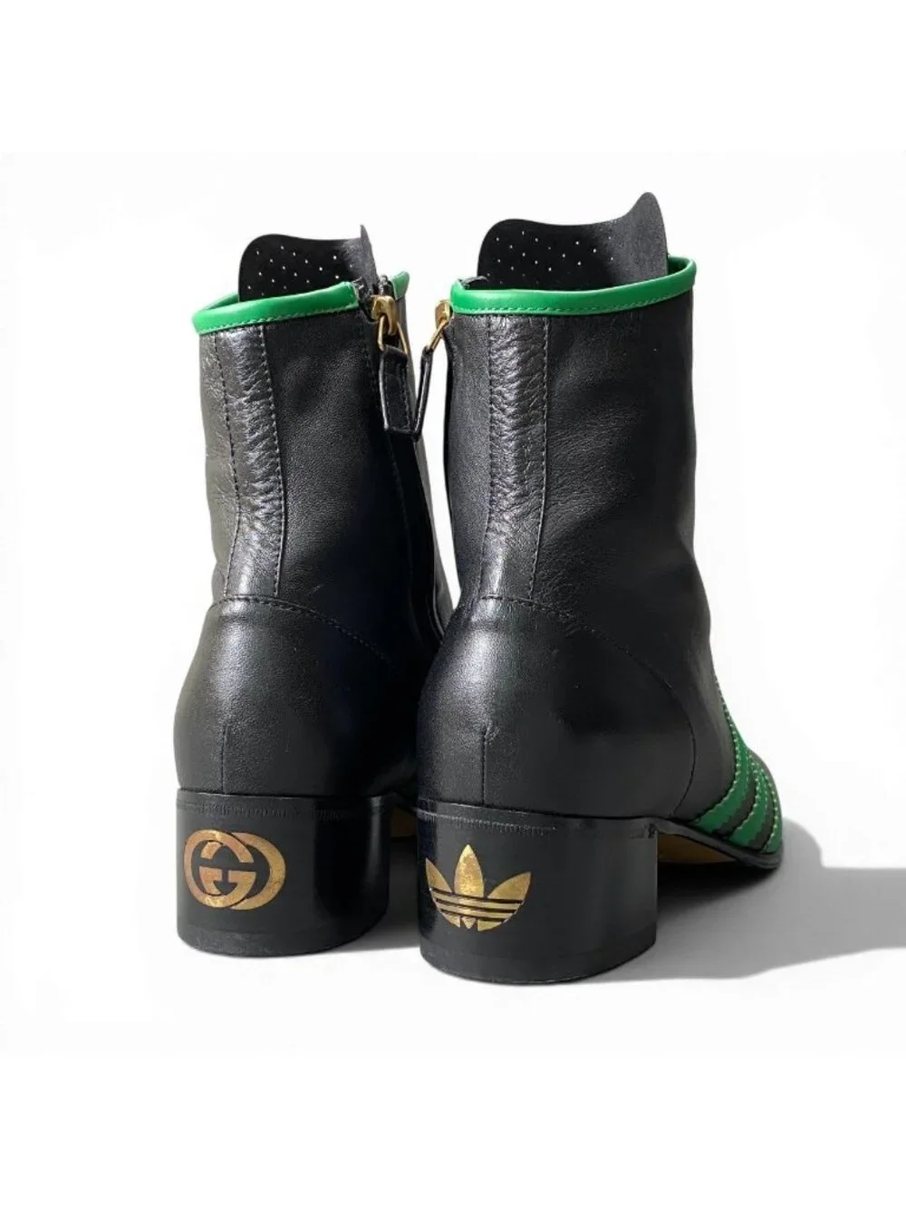 Gucci @d9 Adidas Bowling Shoes Leather Boots Trefoil Logo Black 6.5
